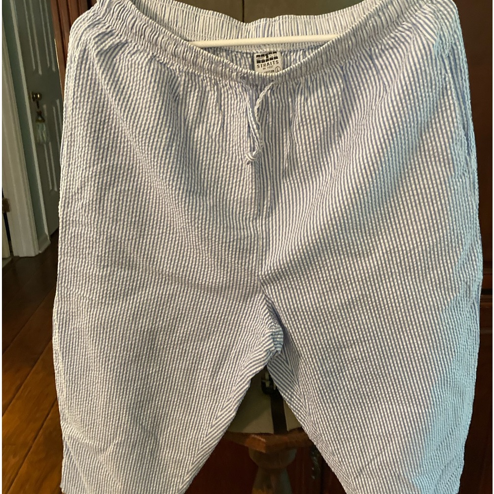Vintage Seersucker Capri Pants